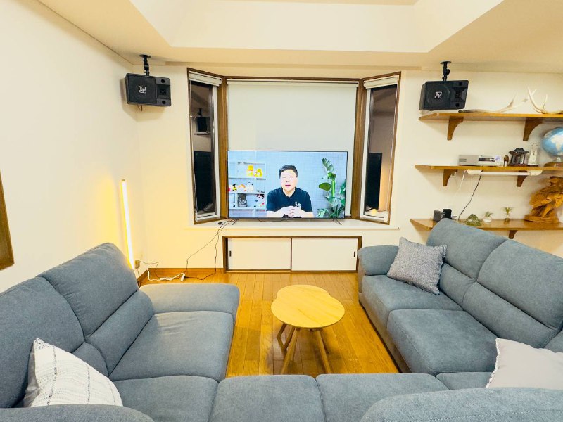 这大别墅看电视真爽