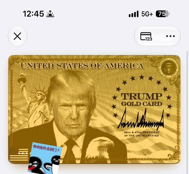 我把U卡封面换成了特朗普金卡😂结账的时候店员狂看我